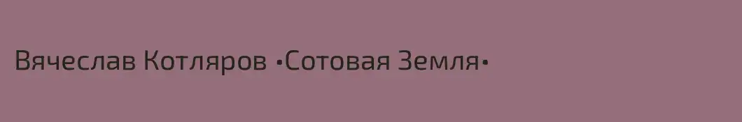 Вячеслав Котляров •Сотовая Земля•